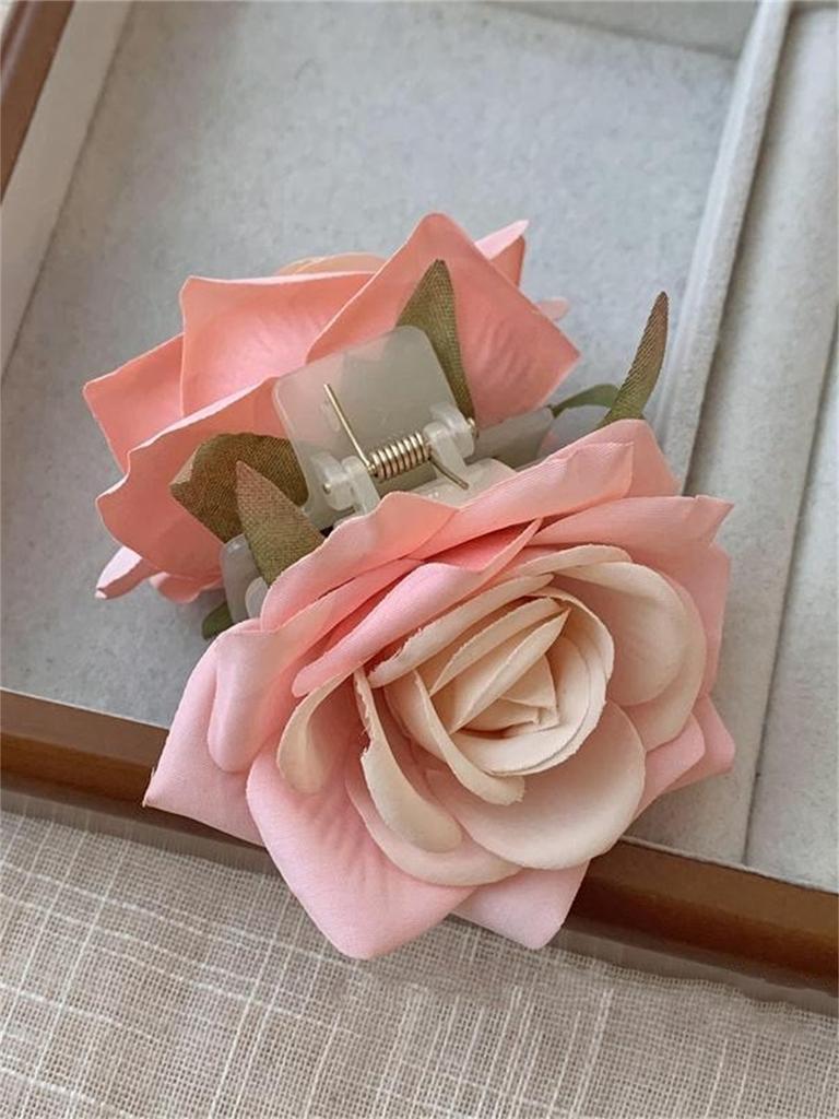 1 Women's New Retro Simulation Rose Flower Back Head Claw Hair Hair Accessories Photo Internet Celebrity Travel Accessories