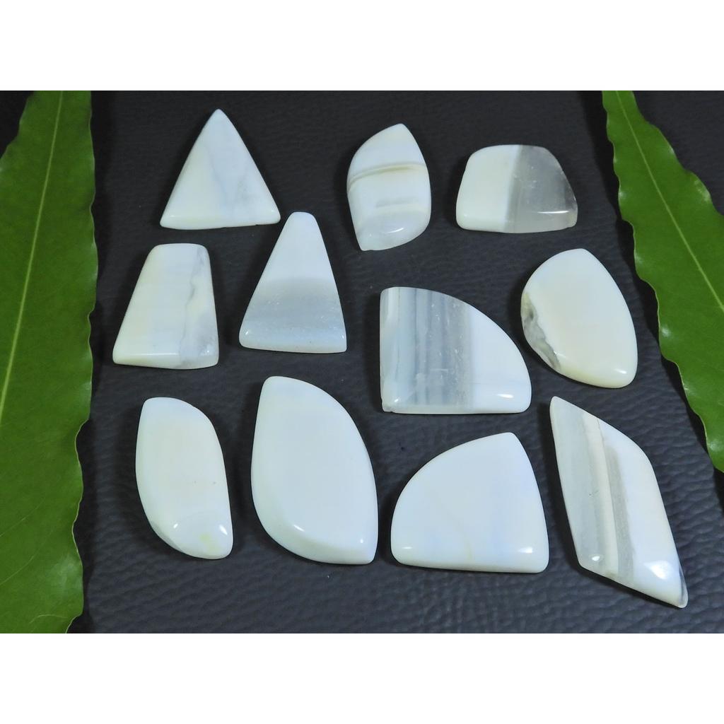 260Cts. Natural White Opal Fancy Cabochon Loose Gemstone 11Pcs Lot A-563