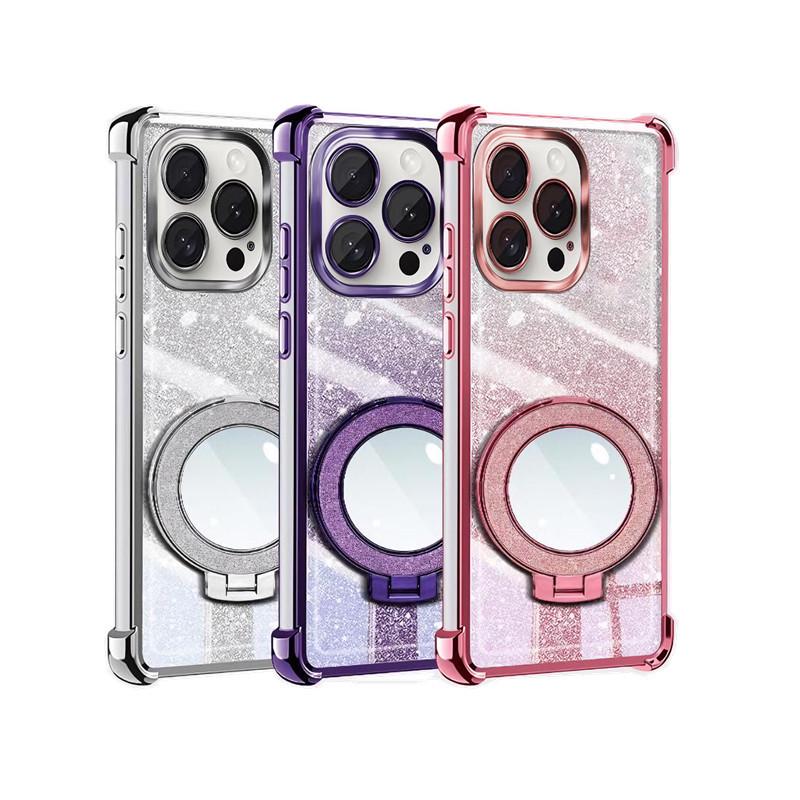 Honor 400SMART Glitter Phone Case & Lens Film for X8D/X9D/X7C/X9 with Touch-Up Mirror Stand
