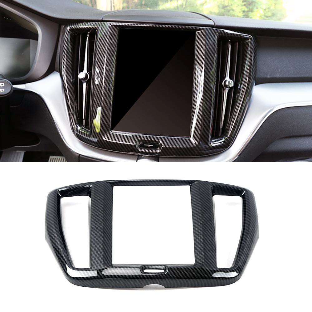 For Volvo XC60 2018-2024 Interior Center Console Navigation GPS Navigator Frame Trim ABS Decoration Interior Moulding Sticker