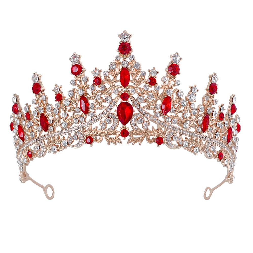 Bride Crown Wedding Dress  Party Crown Birthday Performance Carnival  Crystal Hair Accessory