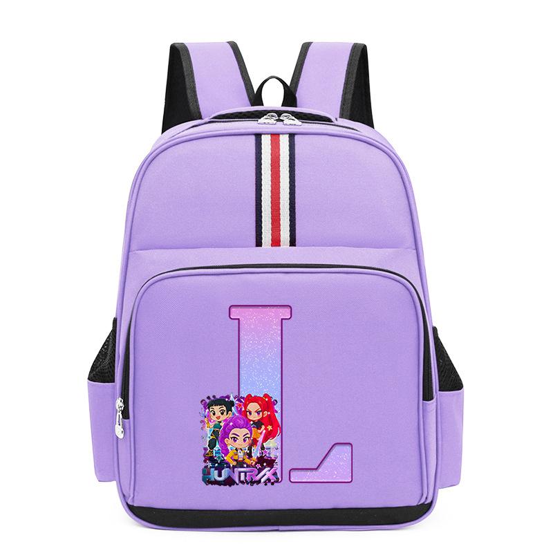 Anime Cartoon 26 Letters Lightweight Children'S Backpack Large Capacity School Trend School Bag For Primary And Secondary School Students