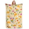 Soft Throw Blanket PicnicFriendly Food Round Burritos Tortilla Flannel Bedspread for Couch Bed Sofa Cover