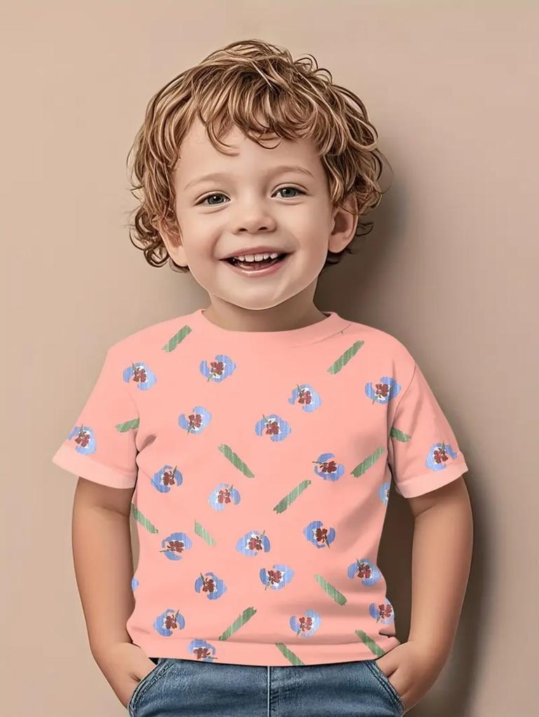 Funny Children's T-Shirts Dinosaur Pattern 3D Print Casual Cartoon Short Sleeved T-Shirts Outdoors Cute T-Shirts for Children