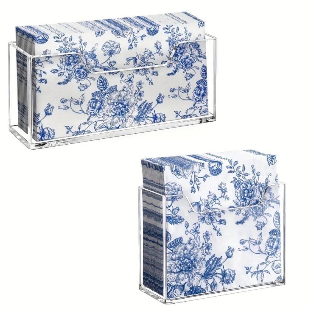 Akrylový držák na ubrousky Průhledný držák na ručníky Vodotěsný Dávkovač kapesníčků Koupelna
