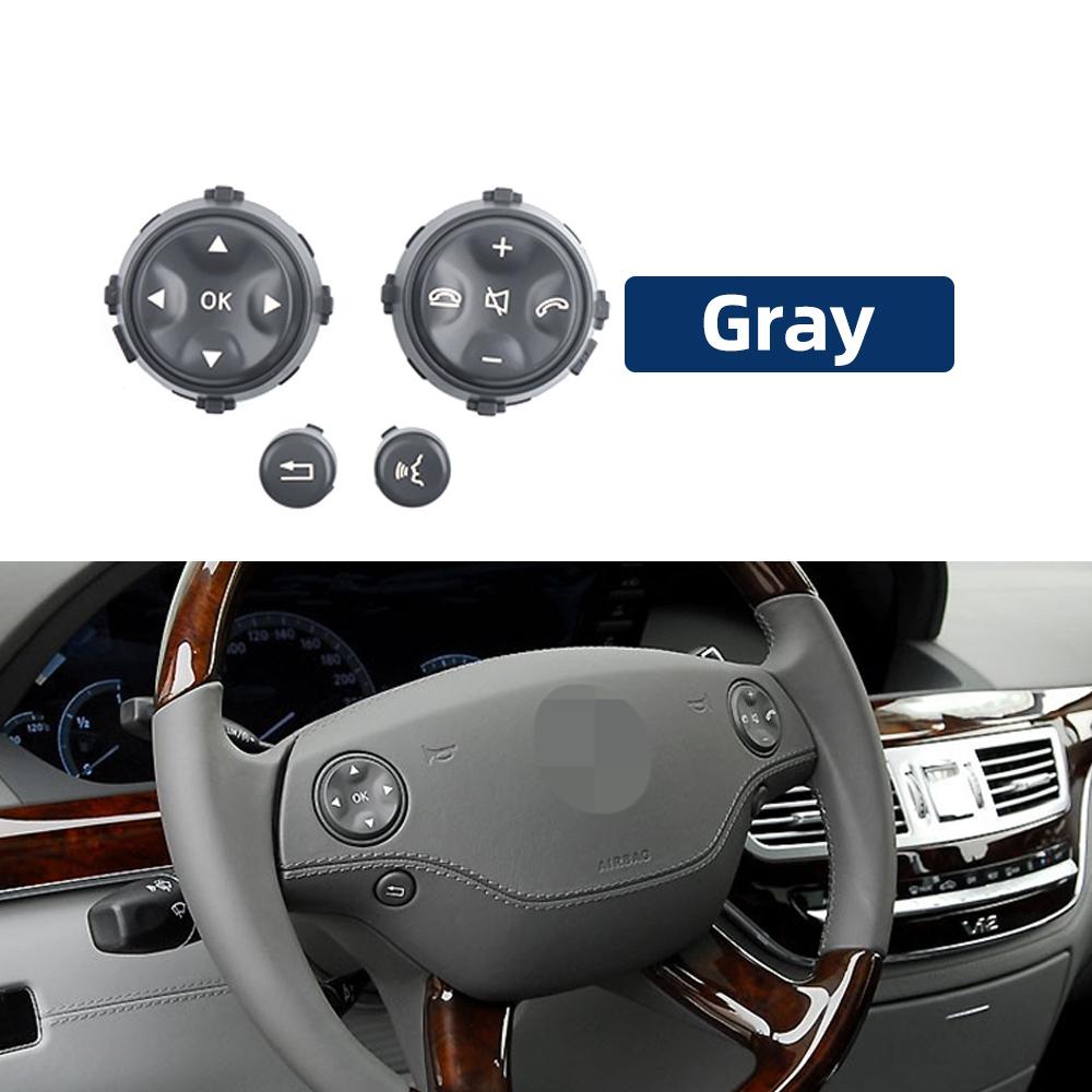 

2218213651 Steering Wheel Cruise Control and Volume Button Cover Lid Fit for Mercedes Benz W221 W216 S Class CL Class 2006-2013 сірий колір