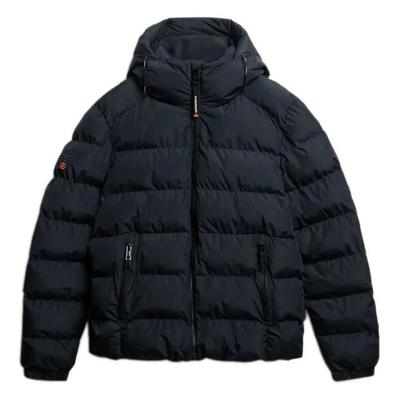 Sports Down Jacket Water-Repellent Lightweight Fleece Lined Black