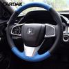 Full Black Leather Car Steering Wheel Cover for Honda Civic 10th CRV Clarity LX 2016-