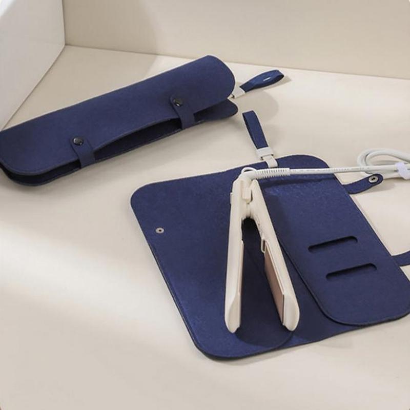 Hair Curling Iron Storage Bag Travel Felt Hair Straightener Storage Bag Flat Iron Organizer Pouch Curling Iron Insulation Mat
