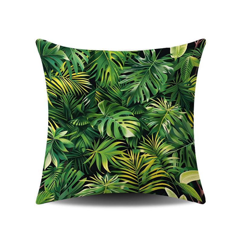 Summer Green Small Fresh Tropical Plant Digital Printing Sofa Pillow Office Car Universal Waist Cushion