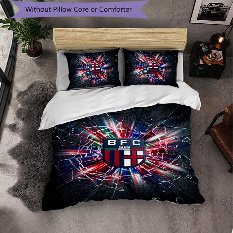 Bologna FC Themed Bedding 3Pcs Duvet Cover Set Decorative Bed Linen For Teen Room Home Decoration