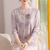 2026 Stylish Long-Sleeved Knit T-Shirt for Middle-Aged & Elderly Women - Cool & Versatile Summer Top