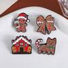 Yousheng Brooch Pin, Gingerbread Man Design Lapel Pin, Enamel Glaze Bright Color Badge with Standard Safety Pin, Christmas Colors Festive Accessory