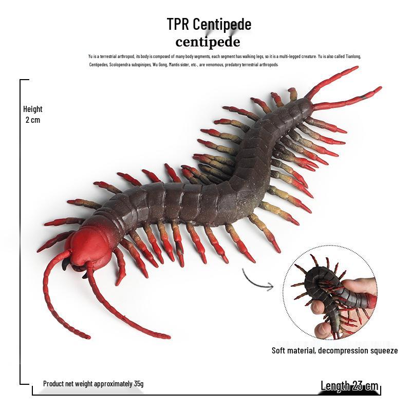 Kids Prank TPR Soft Rubber Centipede Lizard Stress Relief Toy