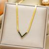 Exquisite 18K Gold-Plated Titanium Steel Necklace - Women's Clavicle Chain Jewelry, Fade-Resistant