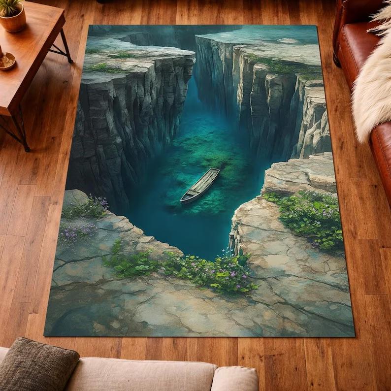 Optical Illusion Rug 3d Hole in Floor Optical Illusion Rugs 3d Optical Illusion Rugs for Living Room Home Decoration 40X60cm