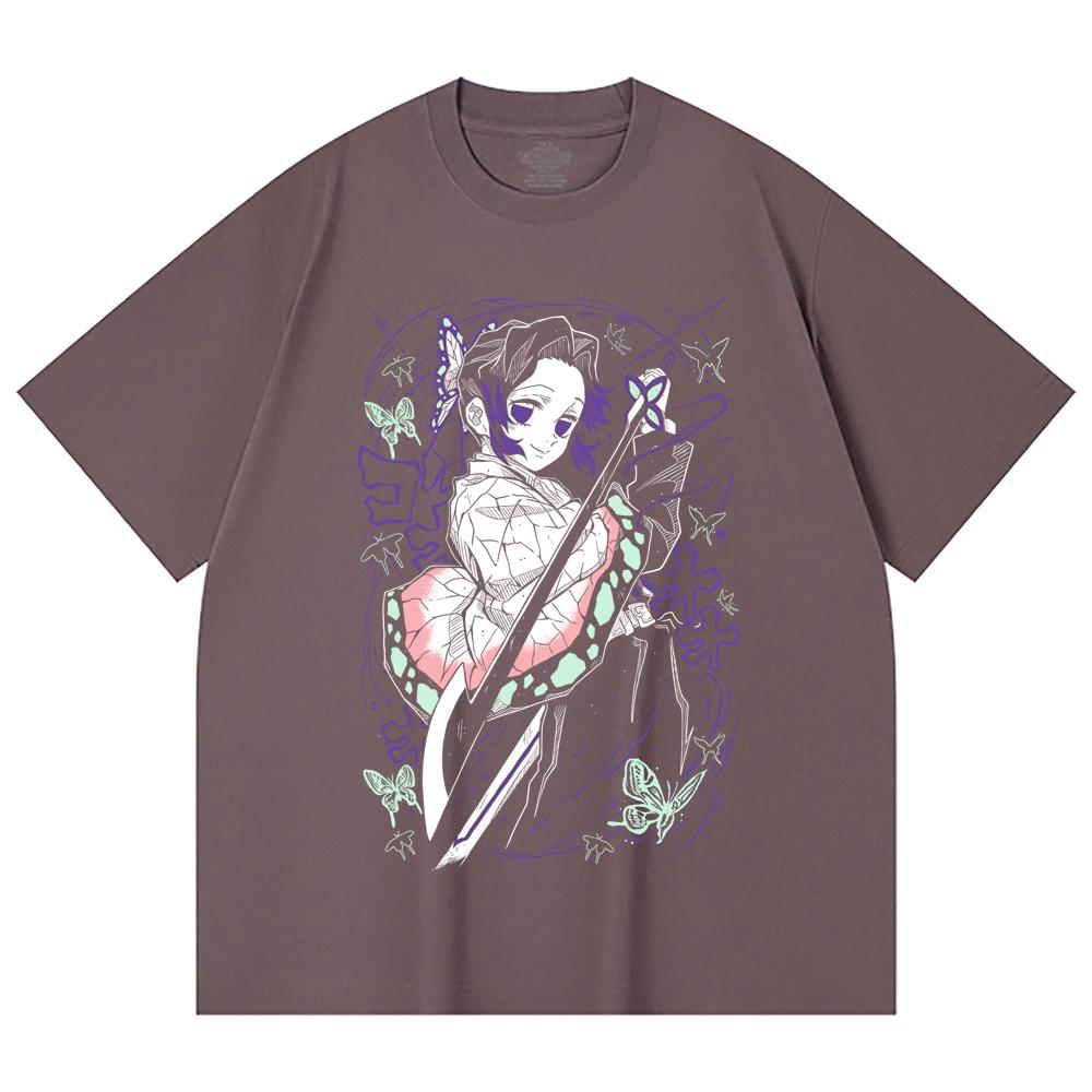 230 Gsm 100% Cotton Demon Slayer V44 Shibobu Print Unisex Heavy Cotton T Shirt