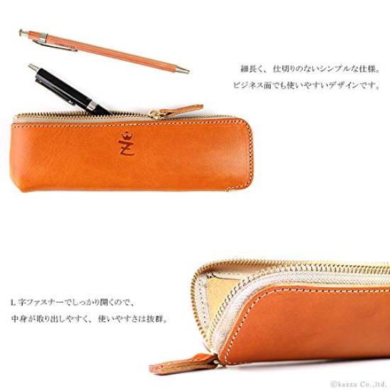 Zario Grande Pencil Tochigi Large Made in Japan Case, Leather, Slim, Capacity, L-Shaped Zipper, [ZAG-0031] (Brown)