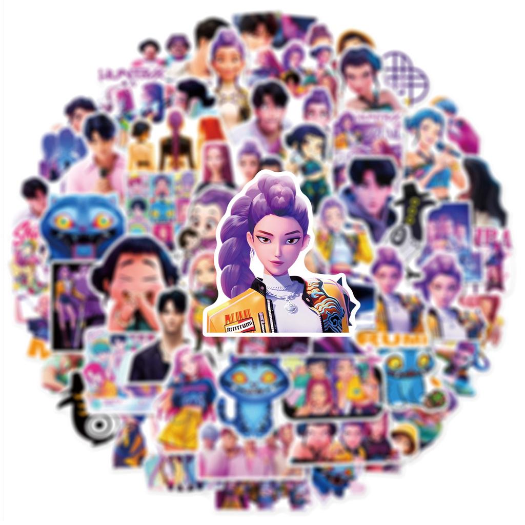 60PCS K-POP DEMON HUNTERS HUNTR/X Movie Stickers Waterproof for Phone Laptop Guitar Kids Toys