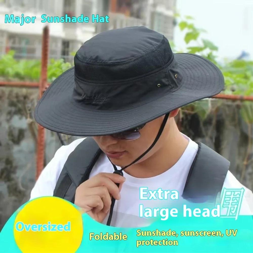 2025  Plus Size Sun Hat Adult Summer Outdoor Mountaineering Panama Outdoor Fisherman Hat Man Big Size Bucket Hat 56-60cm 60-64cm