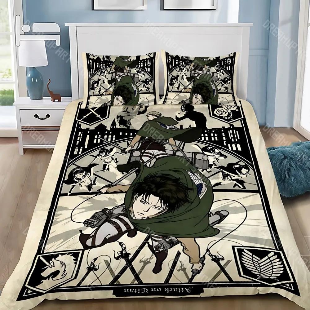 Bettbezug Kissenbezug Bettwäsche-Set Erwachsener Junge Attack on Titan Mädchen Schlafzimmer Dekoration Kinder Geschenk Einzel Doppel Groß Si