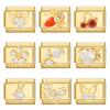 Gold Color Rose Flower Butterfly Heart Cherry Zircon Italian Charm Links Fit 9mm Stainless Steel Bracelet Women DIY Making Gifts