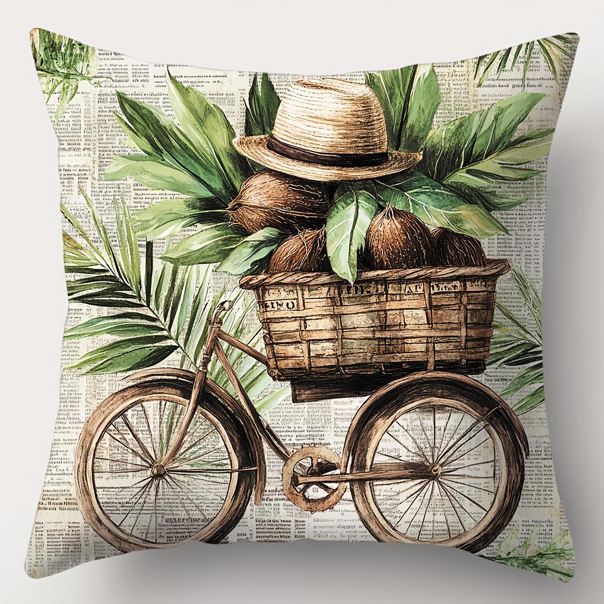 

Tropical Print Cushions With Palm Tree And Truck Design Polyester pillowcase, sofa decorative cushion cov Headboard Pillow 45x45cm