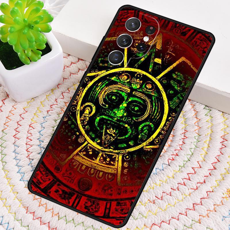 Mayan Calendar Wood Pattern Silicone Phone Case For Samsung Galaxy note 10 pro S26 S25 S24 S23 S22 S21 Plus S25Ultra Capa Cover