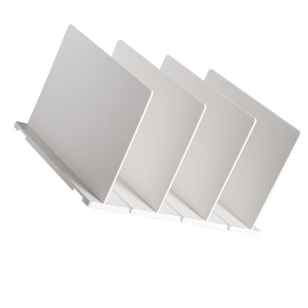 Shelf Divider White Sturdy Plastic Easy Assembly Adjustable Vertical Handbag Separator for Home