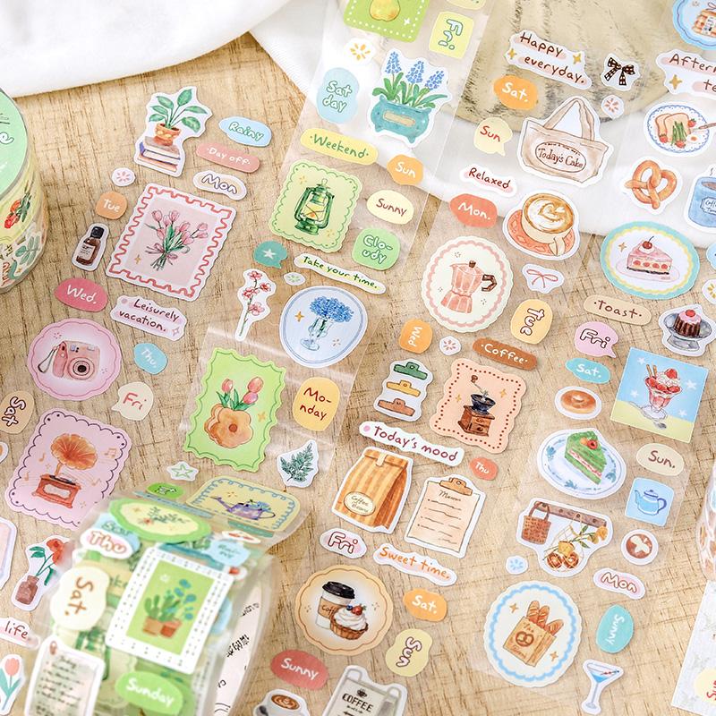 40mm * 3m My self-healing checklist series Kawaii Ins daily label die-cut tape DIY diary scrapbook aesthetic Stationery