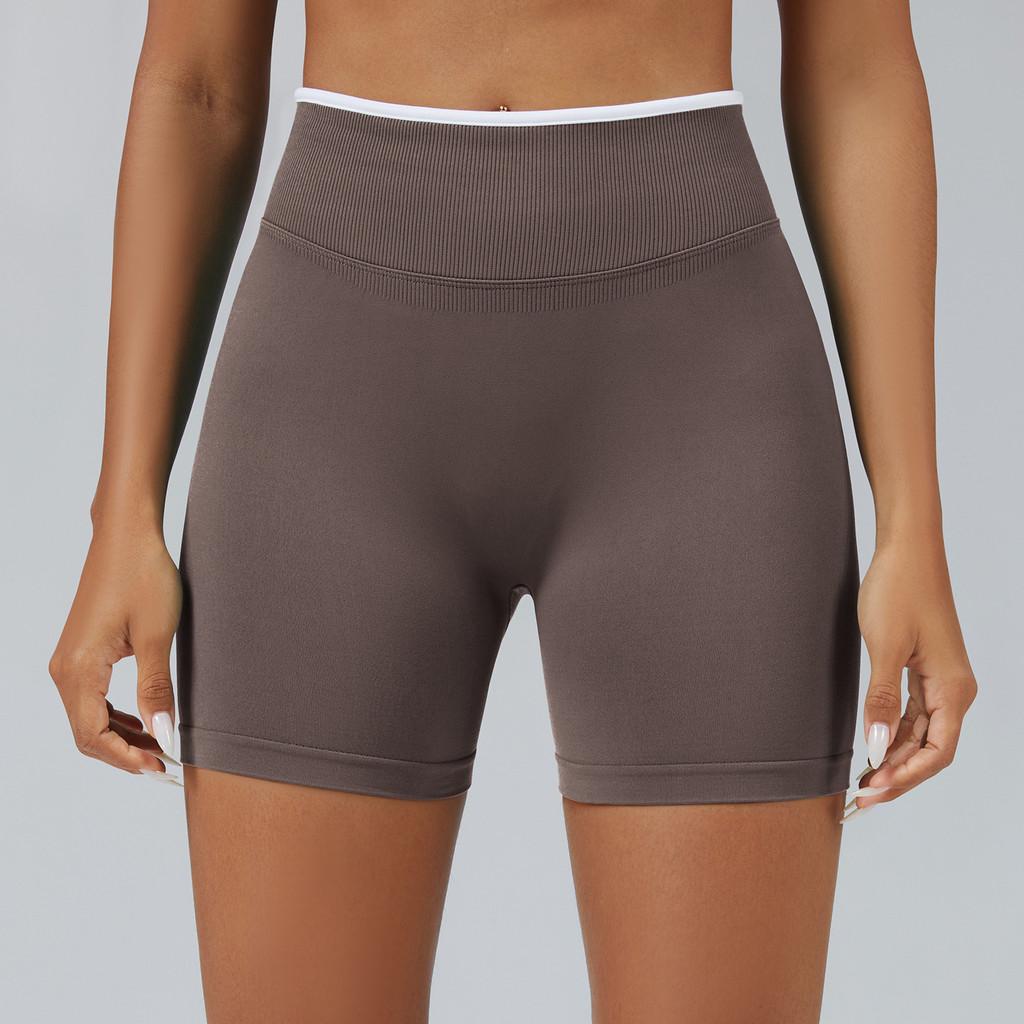 Seamless Colorblock Yoga Shorts For Women With Quick Dry Fabric For Running And Fitness