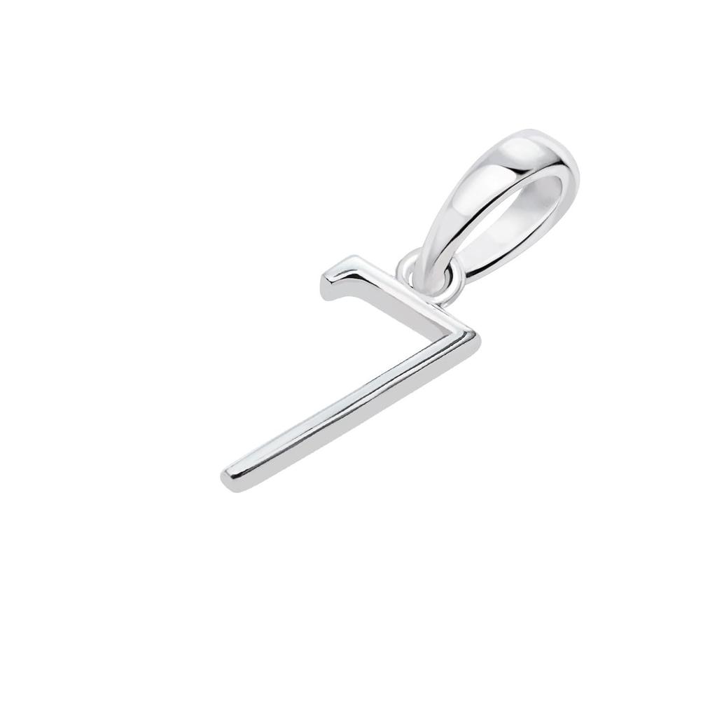 Lala Christie Number Pendant Necklace, PT900 Platinum Charm, for Men and Women, 7