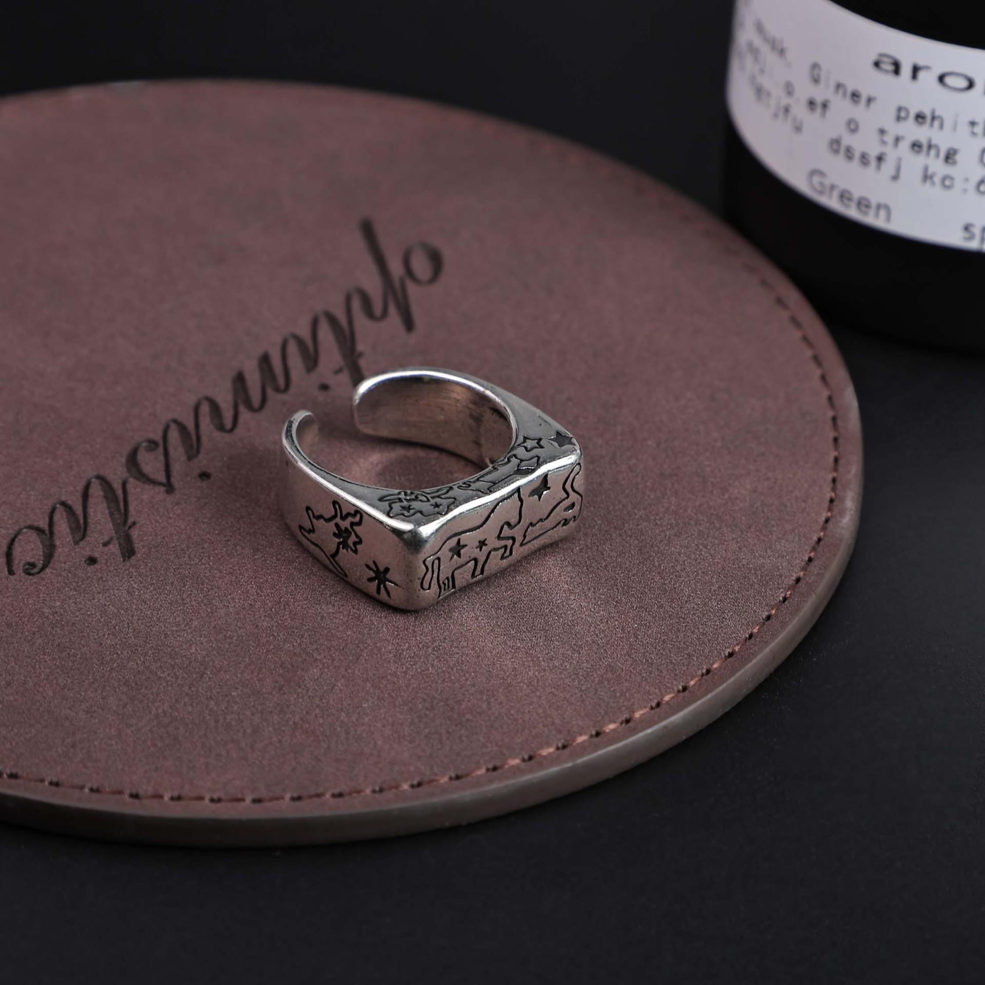 Retro Silver Graffiti Ring: Chic, Spicy, and Versatile