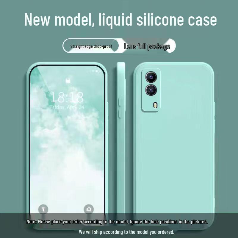 Vivo Y53s Liquid Silicone Case - Solid Color, Full Coverage, Anti-Fall, Soft Edge.