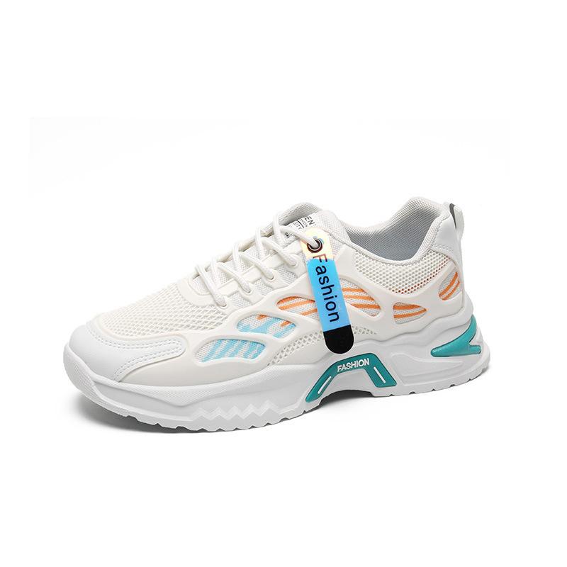 Autumn men's shoes new breathable mesh sports shoes men's trend versatile platform white shoes casual dad trendy shoes
