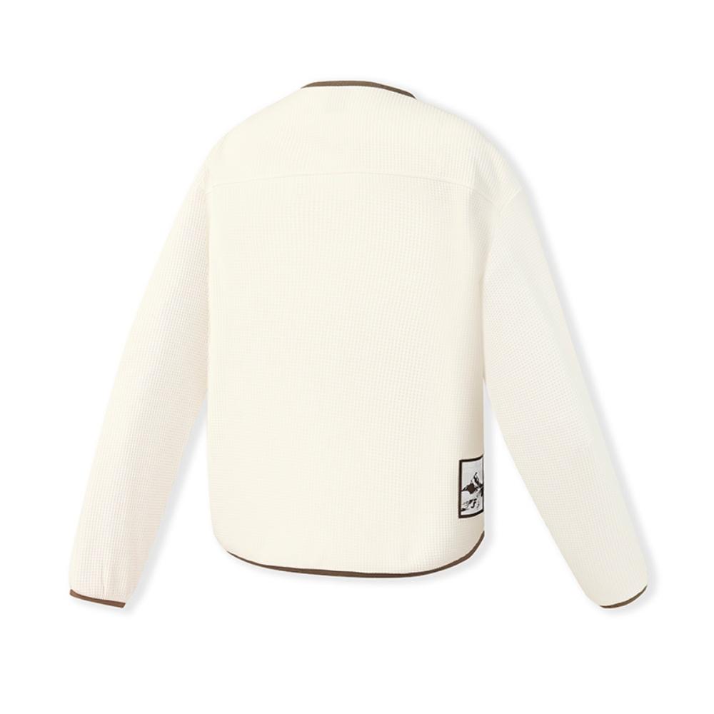 Fila Explore Fashion Minimalist Casual Outdoor Versatile Comfortable Loose Jacket Women Jackets Mother-Of-Pearl-White A11W617502FIV
