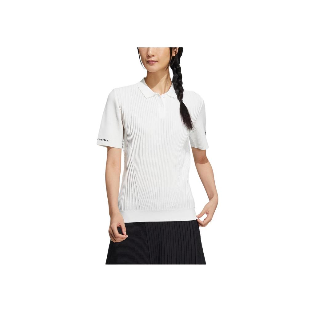 Adidas Statement Primeknit Golf Comfort Sports Polo Shirt Women Tops White HB3568