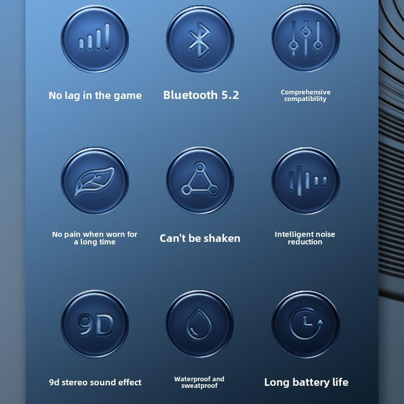 Căști Bluetooth cu cârlig de ureche, Putere mare, Wireless, Autonomie ultra-lungă, Sport, Anulare zgomot