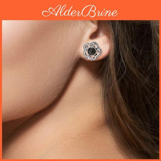 Ear Studs Pairs 5 Women Retro Ethnic Style Faux Turquoise Bohemian Hollow Smooth Antiallergy Ear Decoration Jewelry Lady Stud Earrings