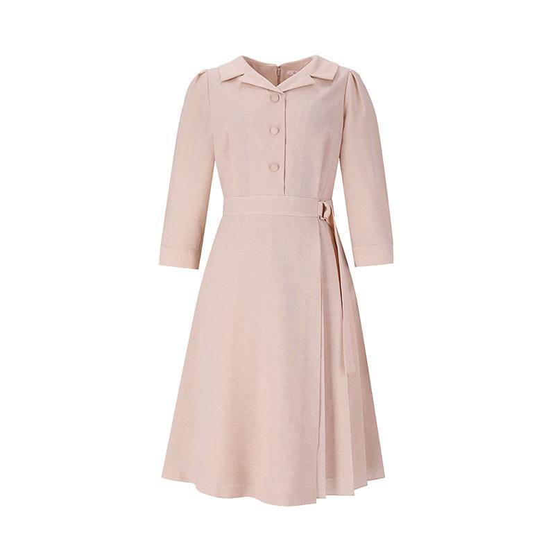 SOUP Stand Collar Pleated Point Dress (Sy3Opm5)