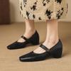 Comfortable and Versatile Women's Shallow Single Shoes 2026 Spring Retro Style Chunky Heel Shallow Mouth