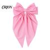 Atmospheric Look Hair Accessories Bow Clip with Heart Leopard Print Ribbon, Large Long Tail Spring Valentine Day Gifts for Women, Sweet Accessory