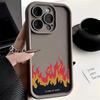 Case For iPhone 17 16 15 Cases iPhone 14 Pro Max Case Red Flame Silicone Phone Case For iPhone 16E 17 Air 16 Plus 13 12 11 Cover