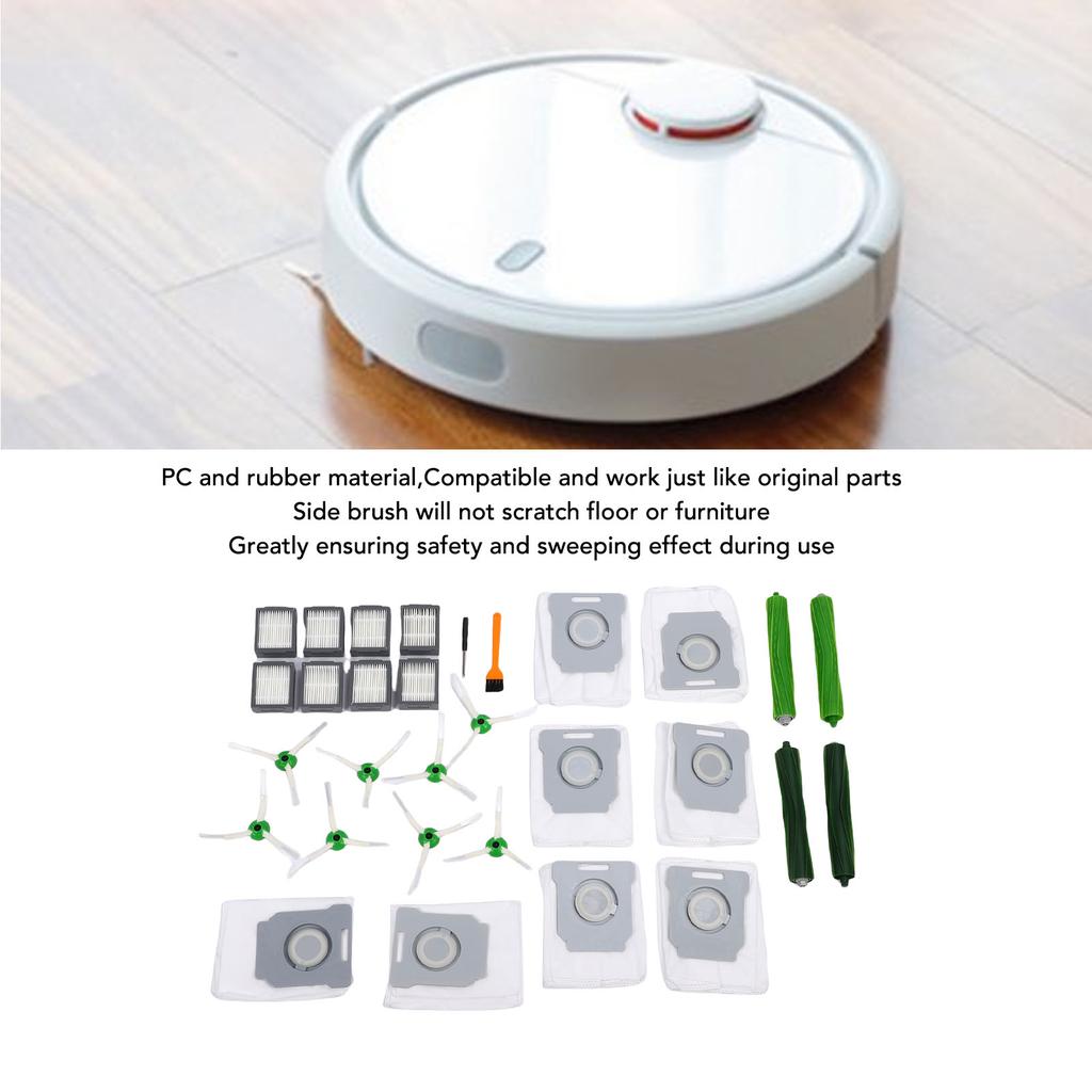30Pcs Set Vacuum Cleaner Replacement Parts Accessories Fit for I3 Series 2 Pairs Roller Brush 8 Filters 8 Side Brushes 8 Bags