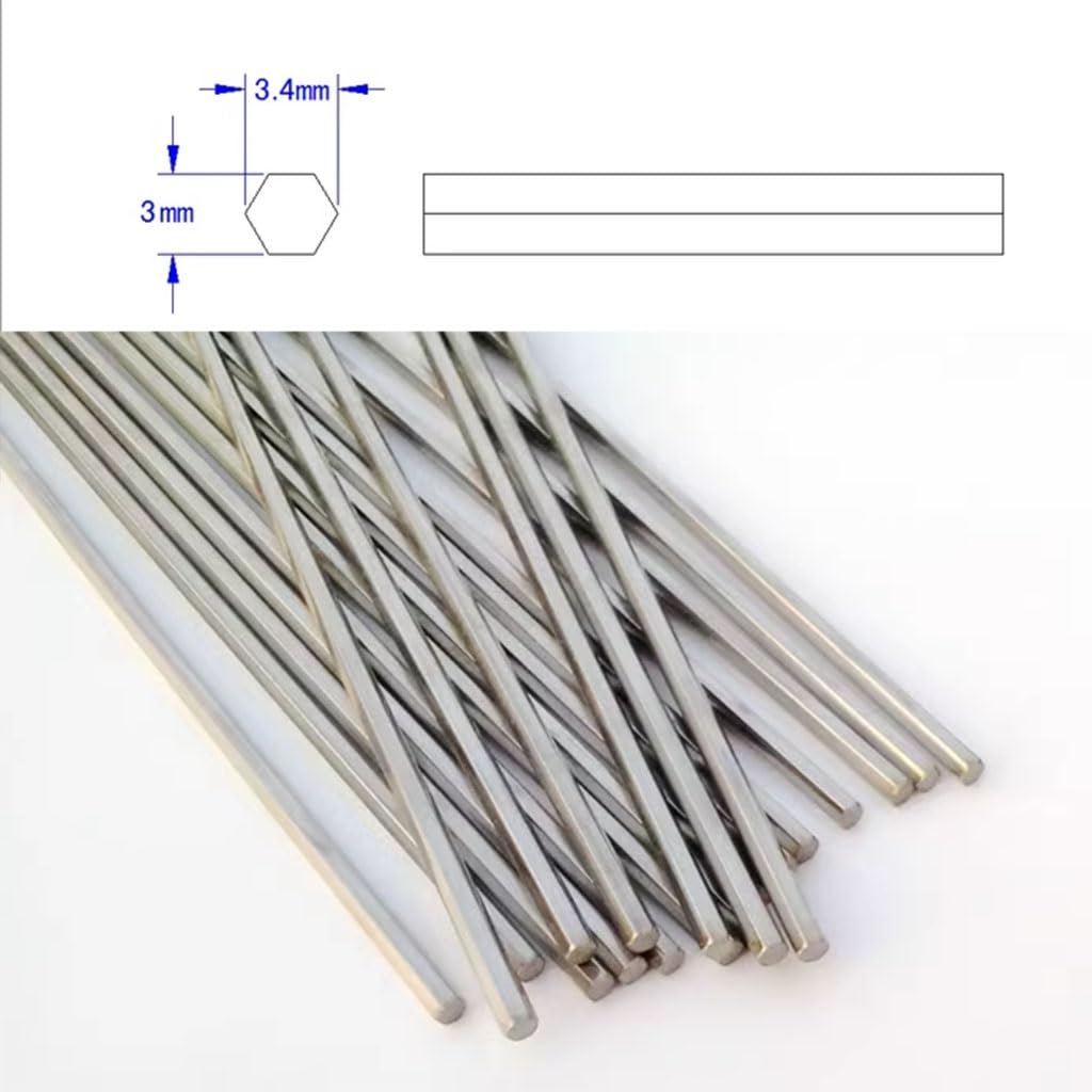 10PCS Stainless Steel Hex Rods, 3mm Opposite Sides, Toy Model Shafts, Hex Rod Axle Drive Shafts, Length 55-300mm (150mm) Optional
