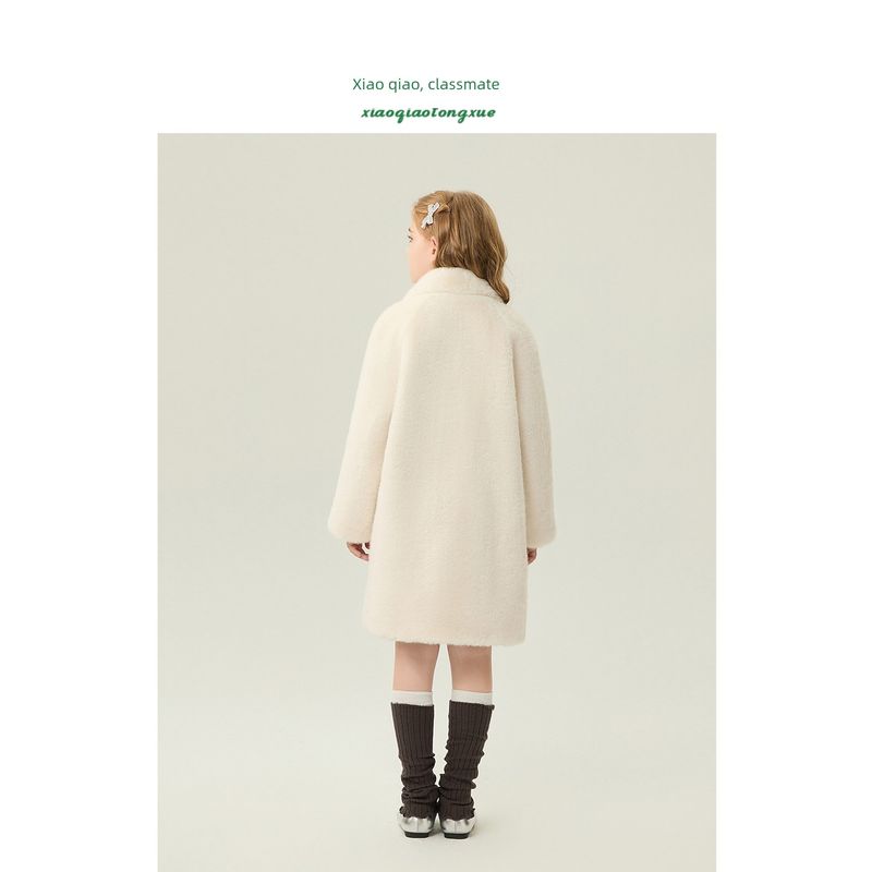 Children's Fur Coat 2025 Autumn and Winter New Style Girls' Medium and Large Faux Mink Fur Coat for Little Girls, Mid-Length