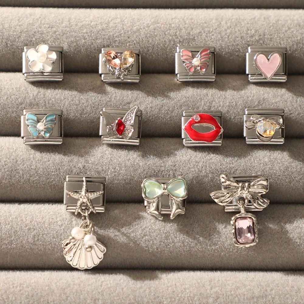 Stainless Steel Module Bracelet Accessories DIY Italian Charm Link New Jewelry  Women's
