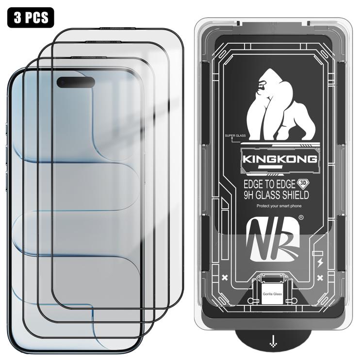 3 Stück staubfreie 3D-Kanten HD galvanisierte explosionsgeschützte gehärtete Glasfolie für iPhone 13 Pro Max, Anti-Fingerabdruck-Bildschirmschutz