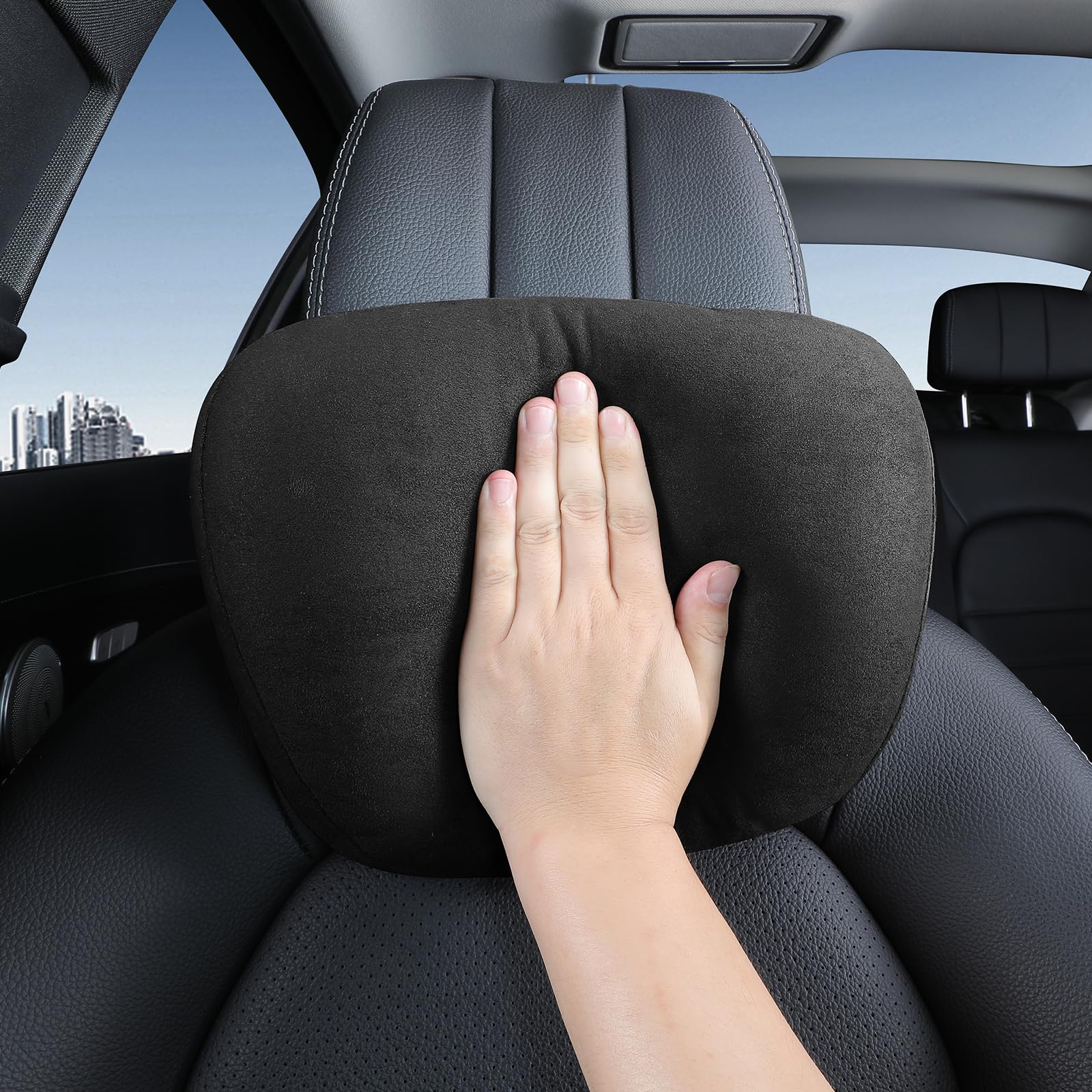 

2PCS Memory Cotton Car Headrest Neck Support Car Accessories Seat Class Soft Universal Adjustable Car Pillow Neck Rest Cushion