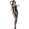 Sex underwear one-piece netwear net socks suspenders hollow crotch large size sexy neck WY